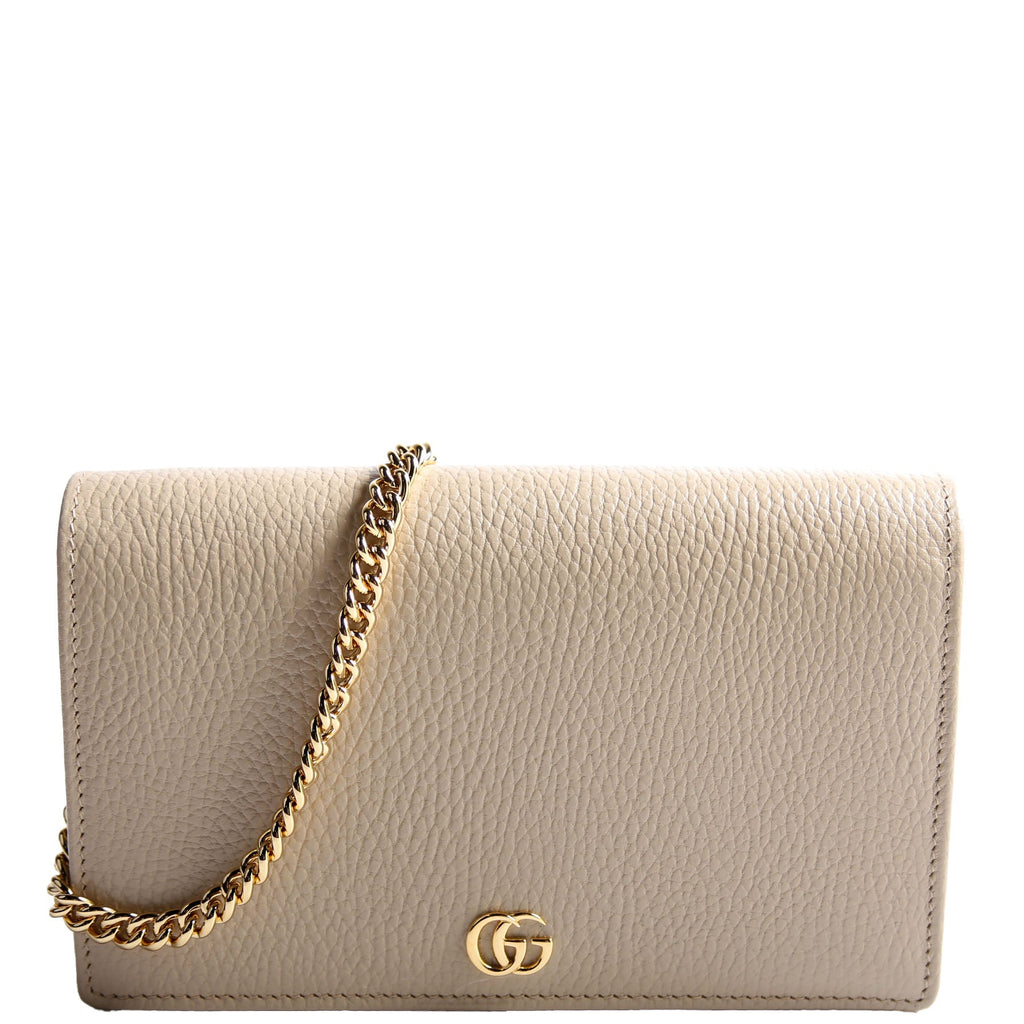 Gucci 497985 Marmont Mini Chain Bag Taupe/Yellow