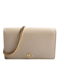 Gucci 497985 Marmont Mini Chain Bag Taupe/Yellow