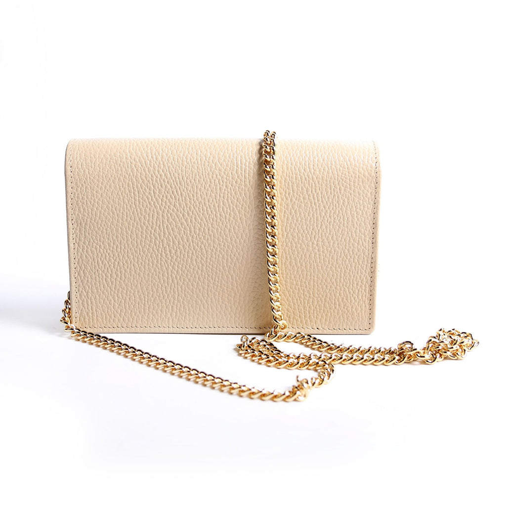 Gucci 497985 Marmont Mini Chain Bag Taupe/Yellow