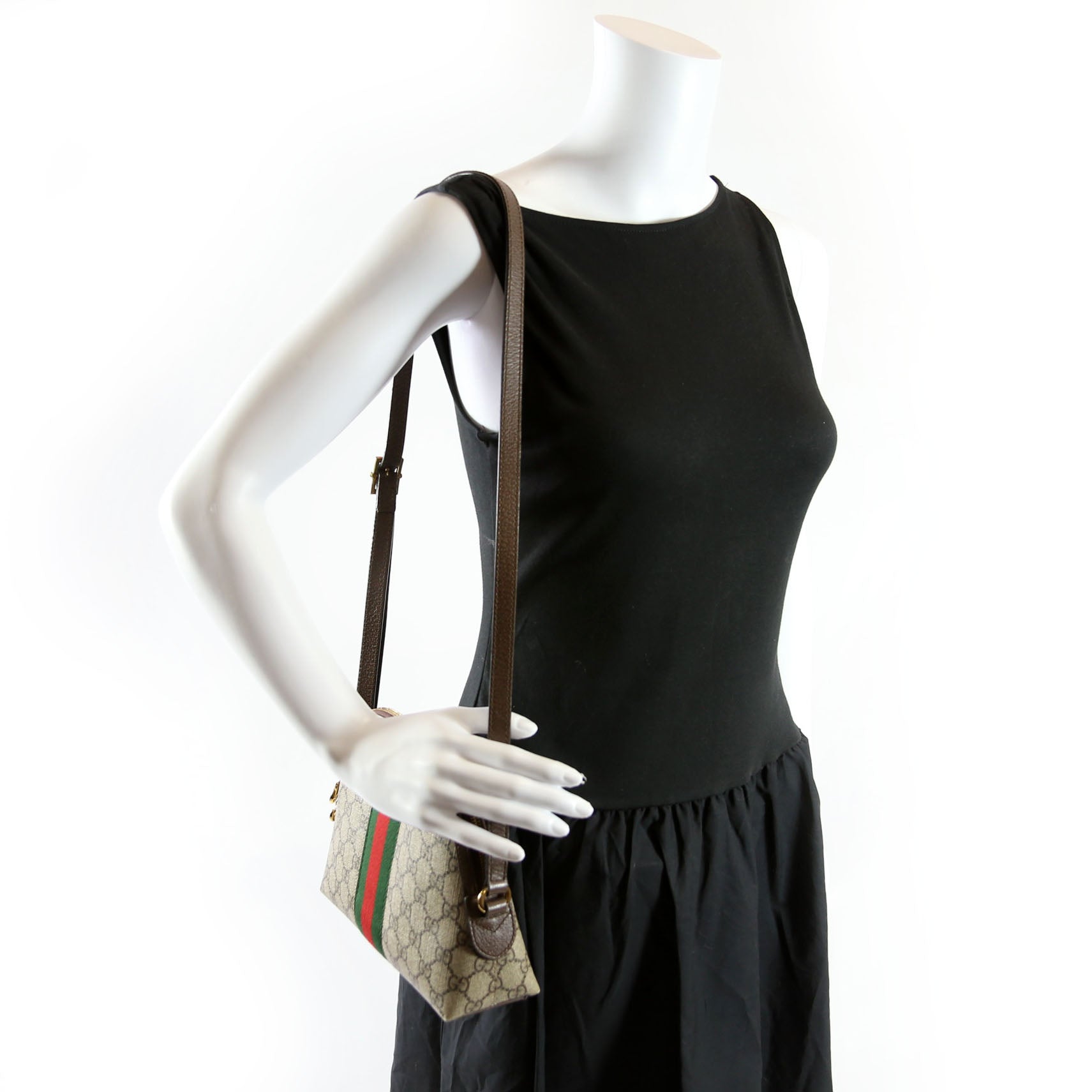 499621 Ophidia GG Small Crossbody Brown