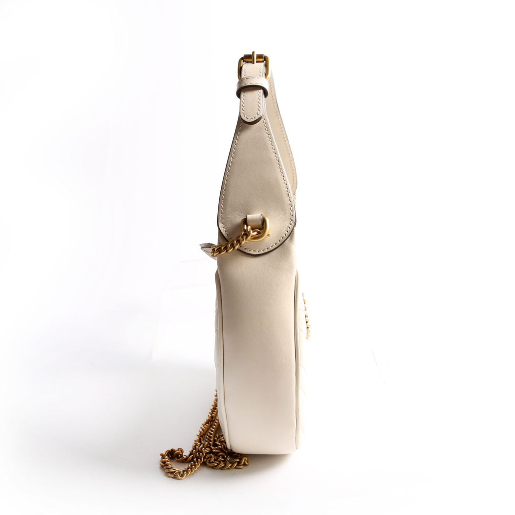 Gucci 699514 GG Marmont Half-Moon Mini Bag Ivory