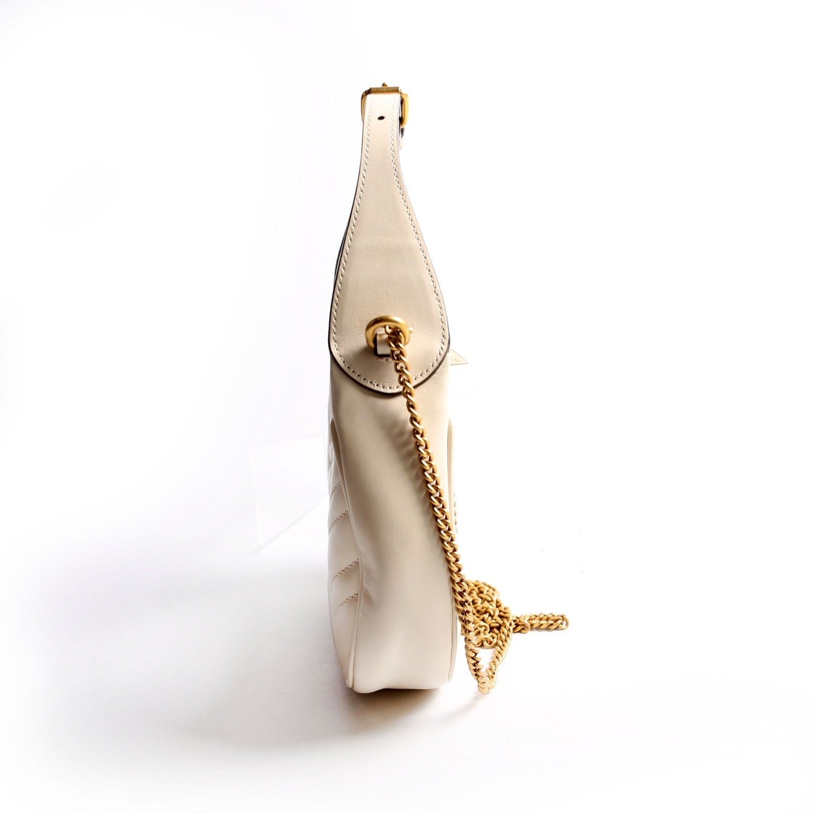 Gucci 699514 GG Marmont Half-Moon Mini Bag Ivory
