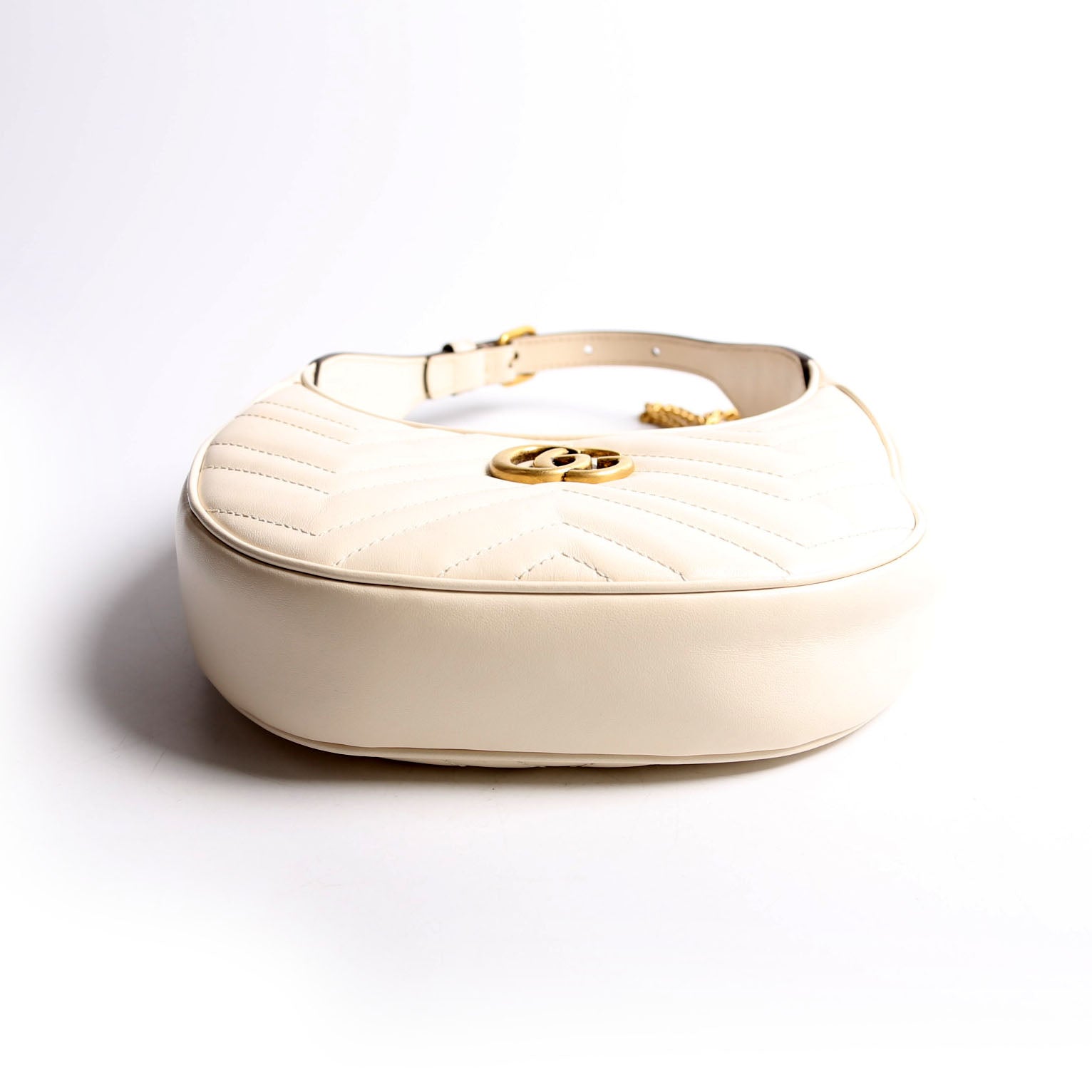 Gucci 699514 GG Marmont Half-Moon Mini Bag Ivory