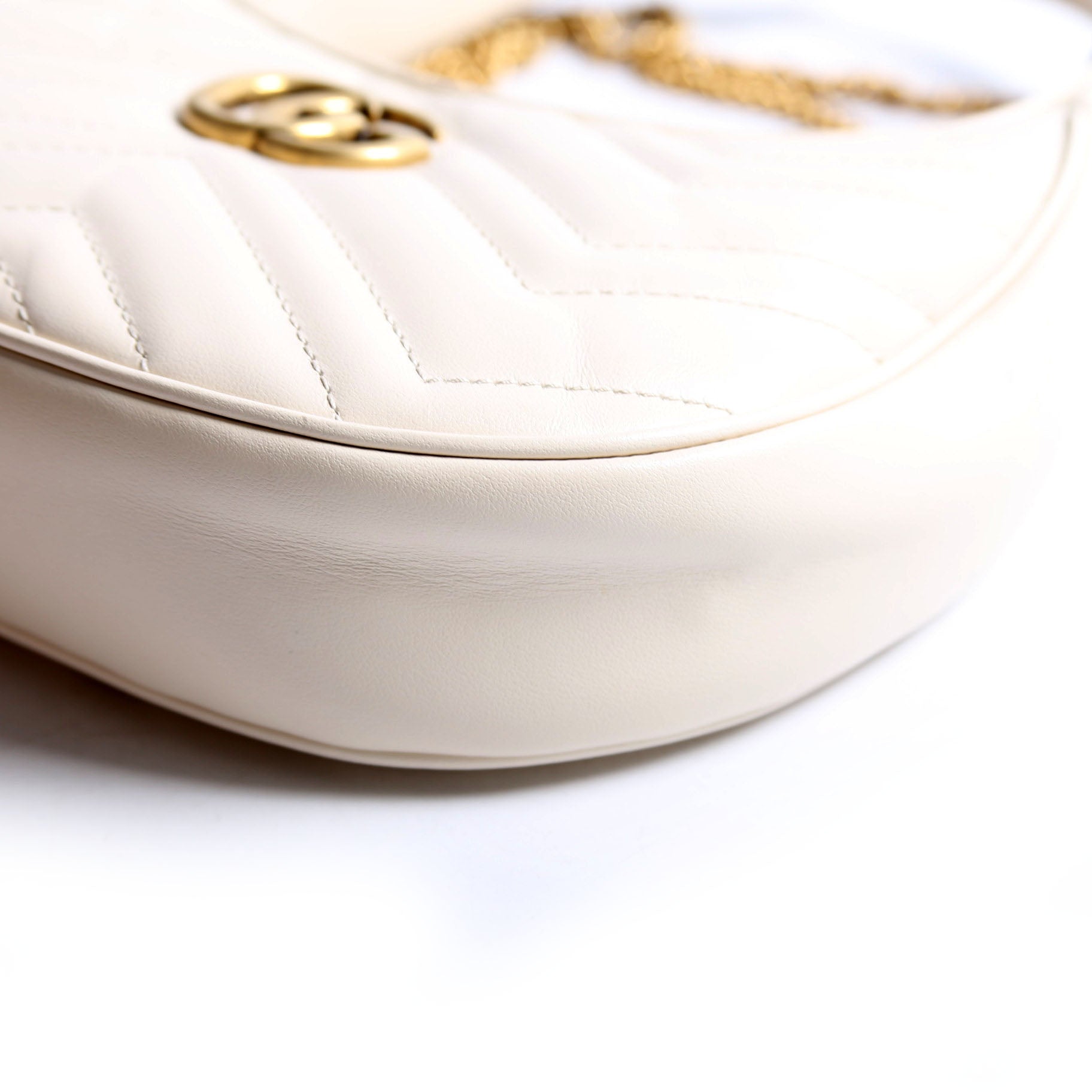 Gucci 699514 GG Marmont Half-Moon Mini Bag Ivory