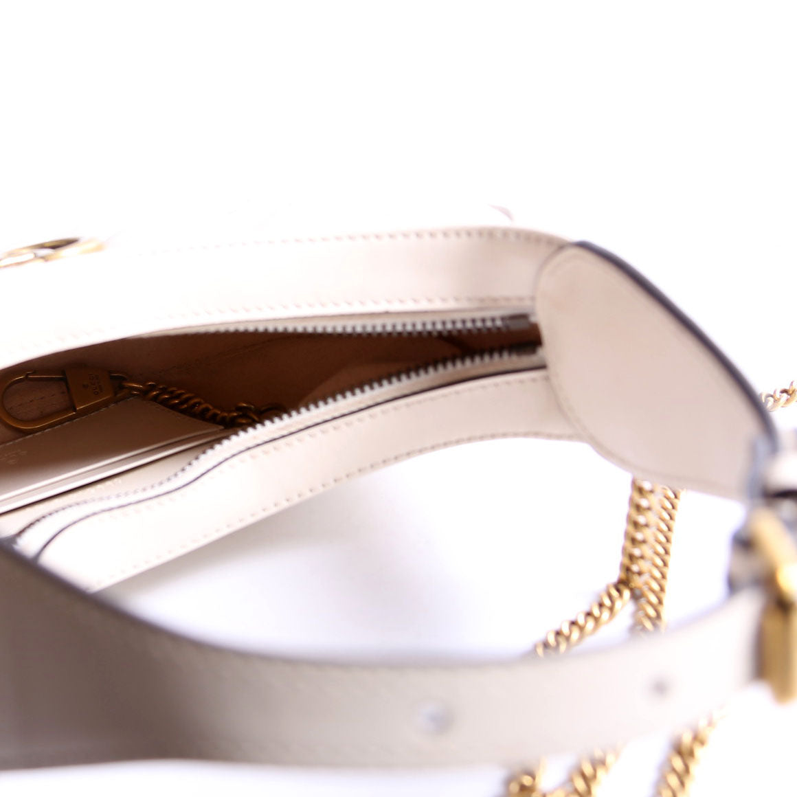 Gucci 699514 GG Marmont Half-Moon Mini Bag Ivory