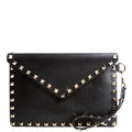 Rockstud Envelope Wristlet Clutch Black