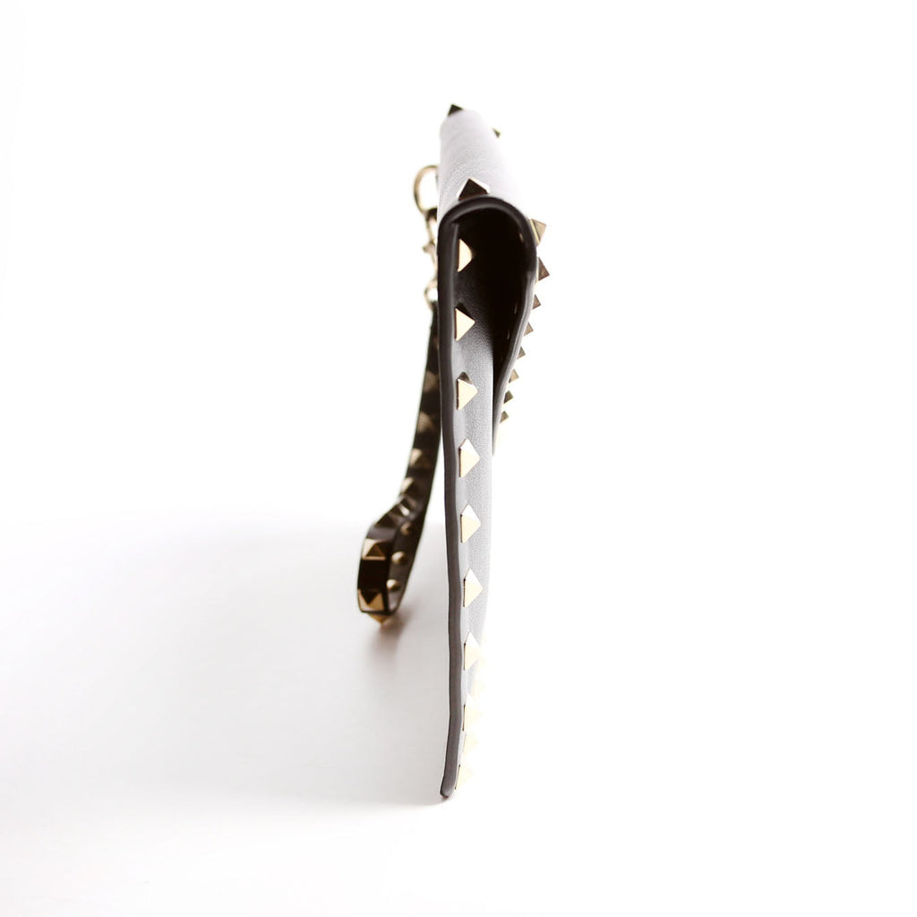 Rockstud Envelope Wristlet Clutch Black