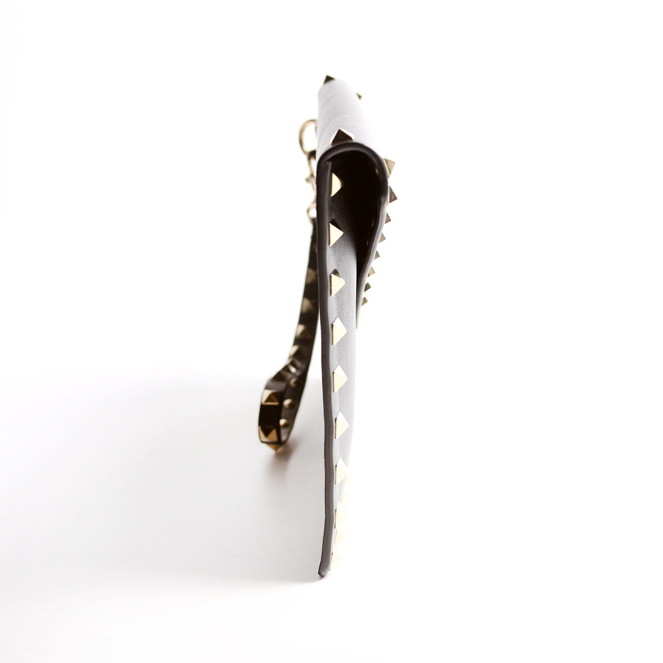 Rockstud Envelope Wristlet Clutch Black