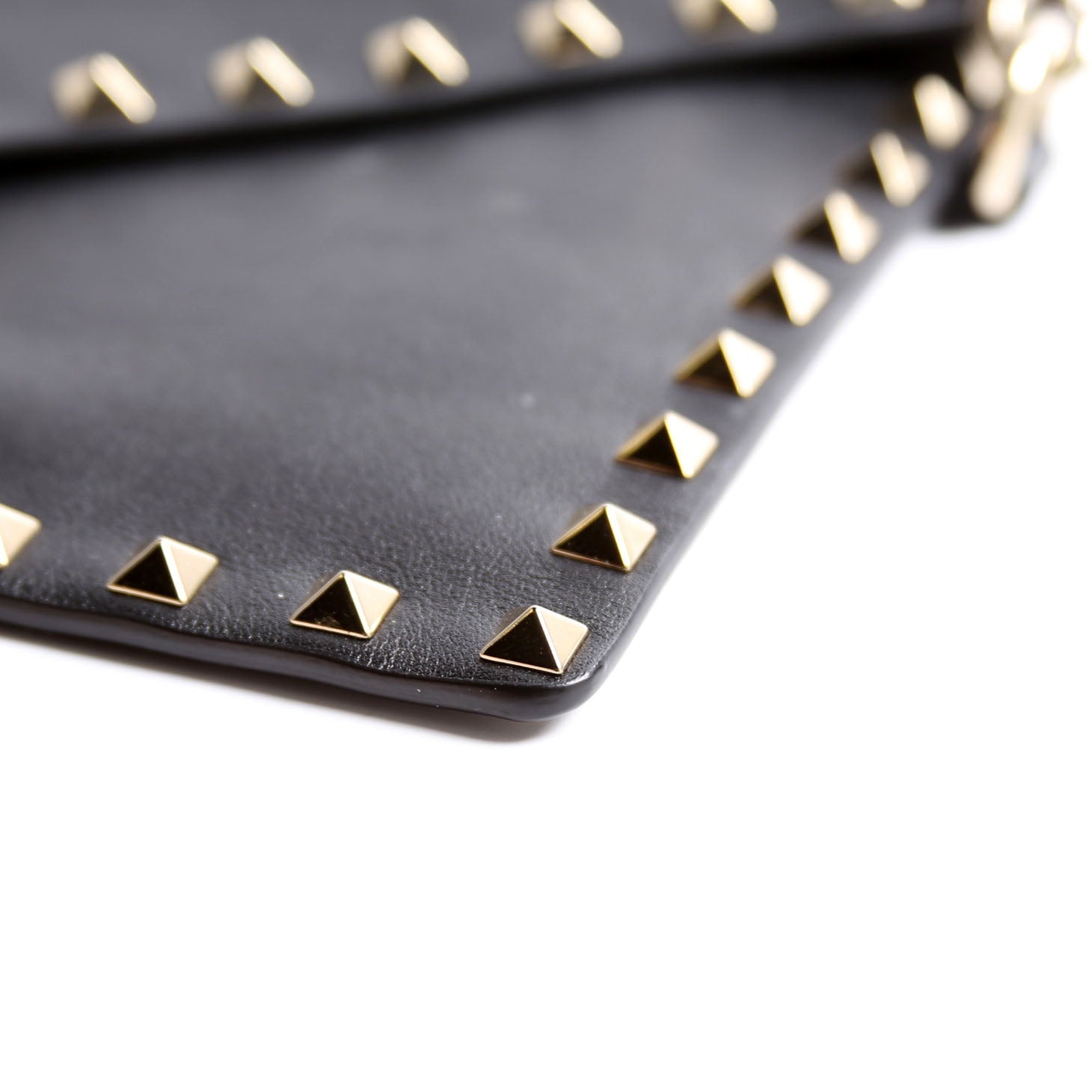 Rockstud Envelope Wristlet Clutch Black