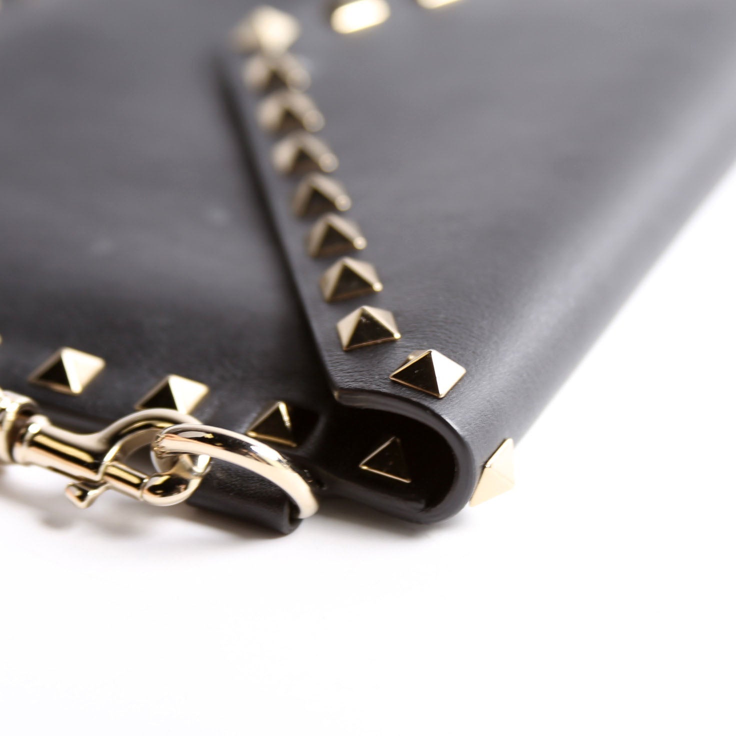 Rockstud Envelope Wristlet Clutch Black