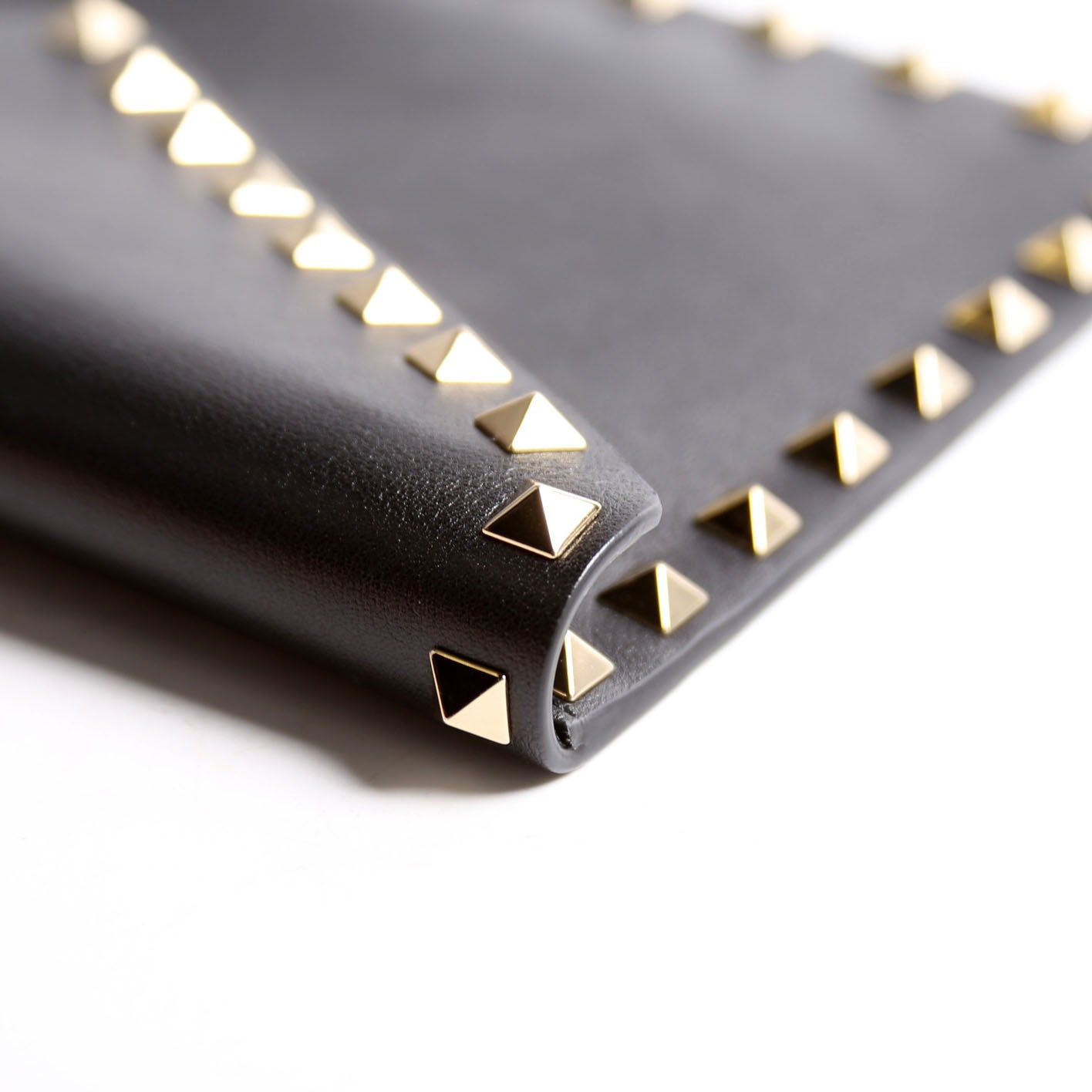 Rockstud Envelope Wristlet Clutch Black