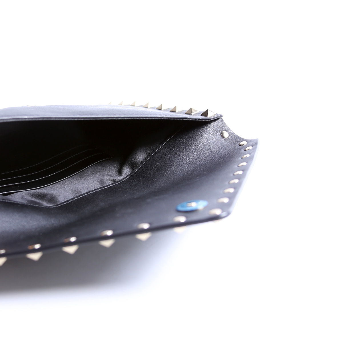 Rockstud Envelope Wristlet Clutch Black