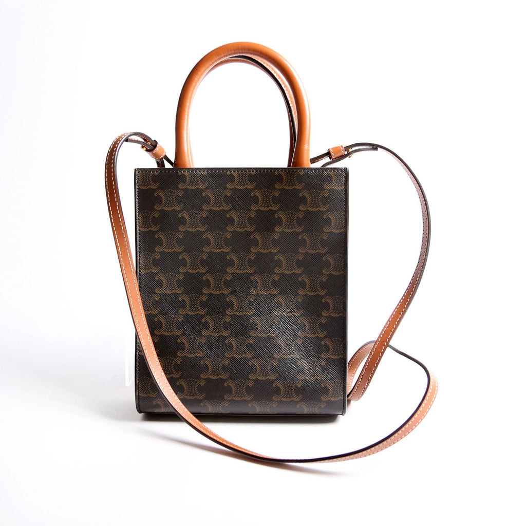 Vertical Cabas Mini Triomphe Canvas Black/Brown/White