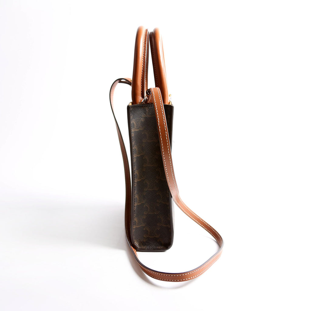 Vertical Cabas Mini Triomphe Canvas Black/Brown/White