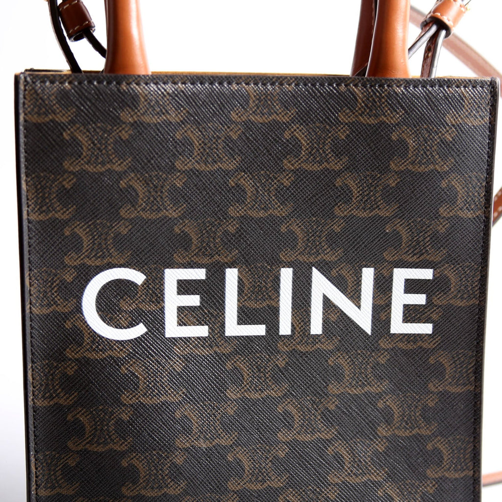 Vertical Cabas Mini Triomphe Canvas Black/Brown/White