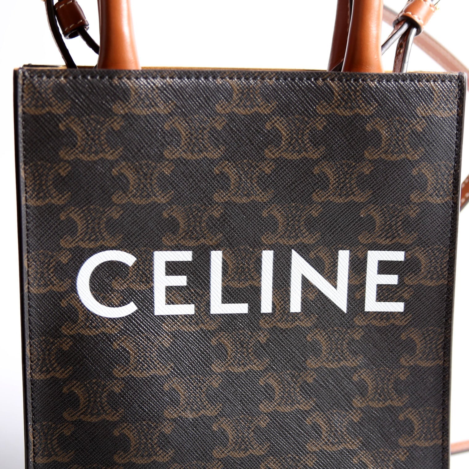 Vertical Cabas Mini Triomphe Canvas Black/Brown/White