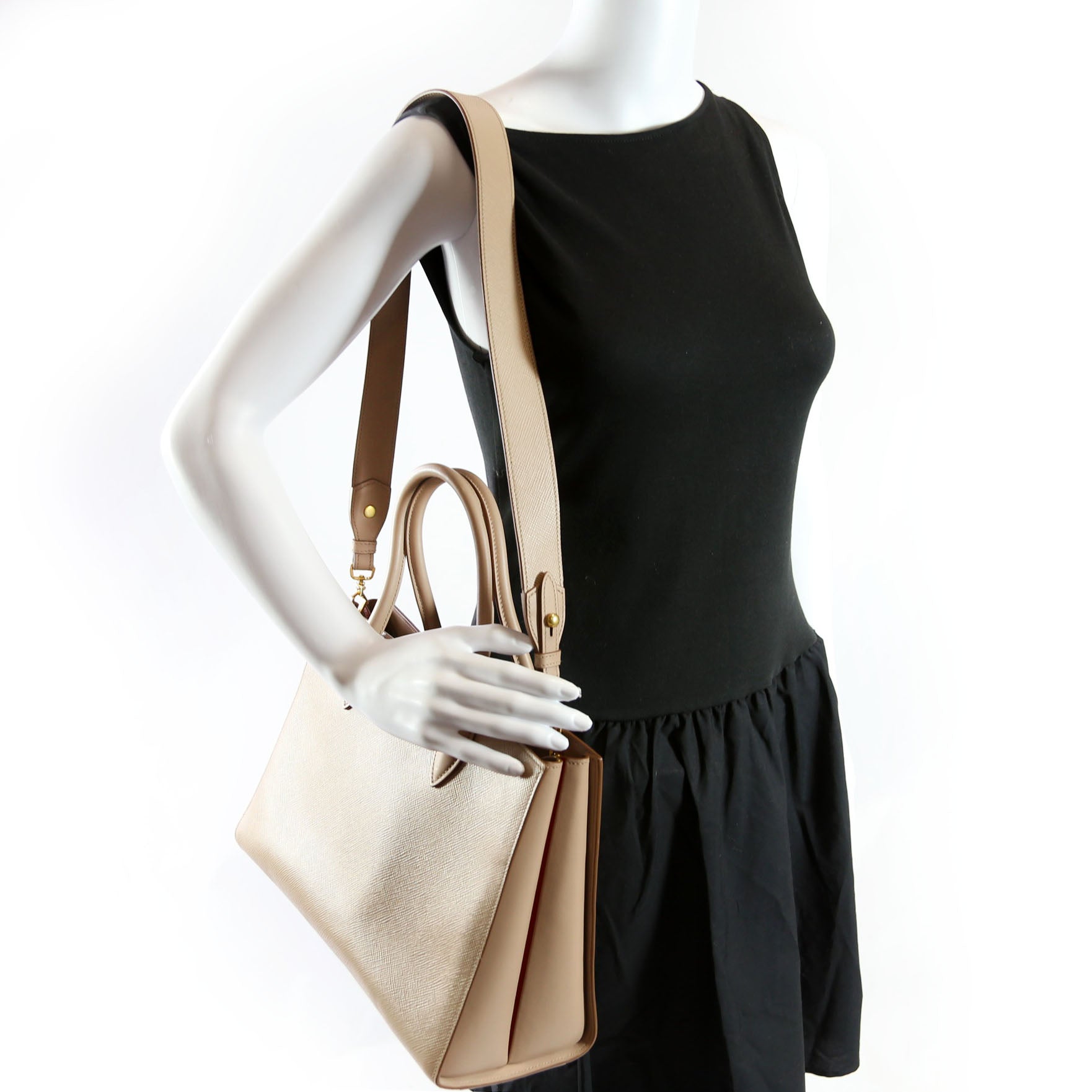1BA153 Saffiano Cuir/Calfskin Large Tote