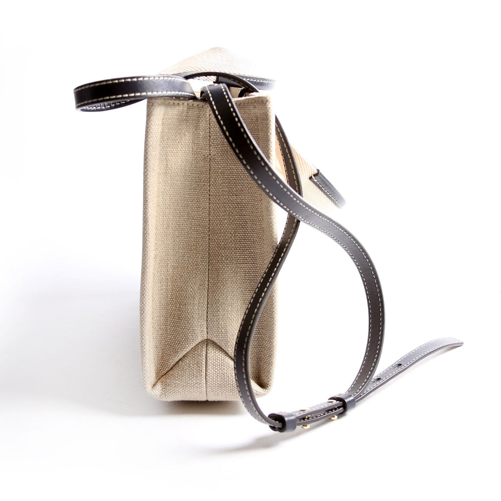 Woody Ribbon Tote Small Black/Beige