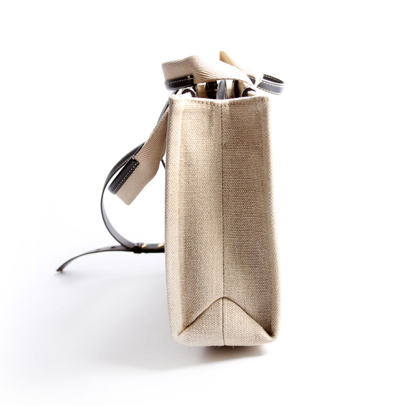 Woody Ribbon Tote Small Black/Beige