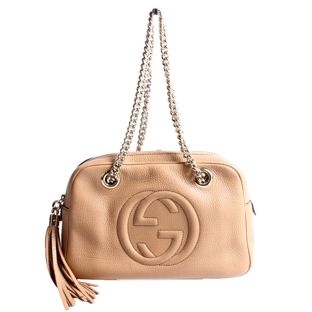 Gucci 308983 Soho Chain Shoulder Bag Tan