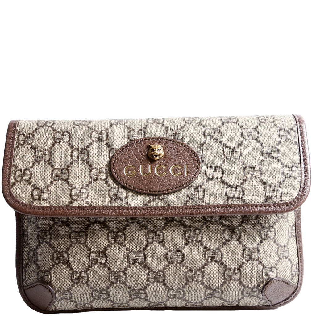 493930 GG Supreme Neo Web Belt Bag Brown