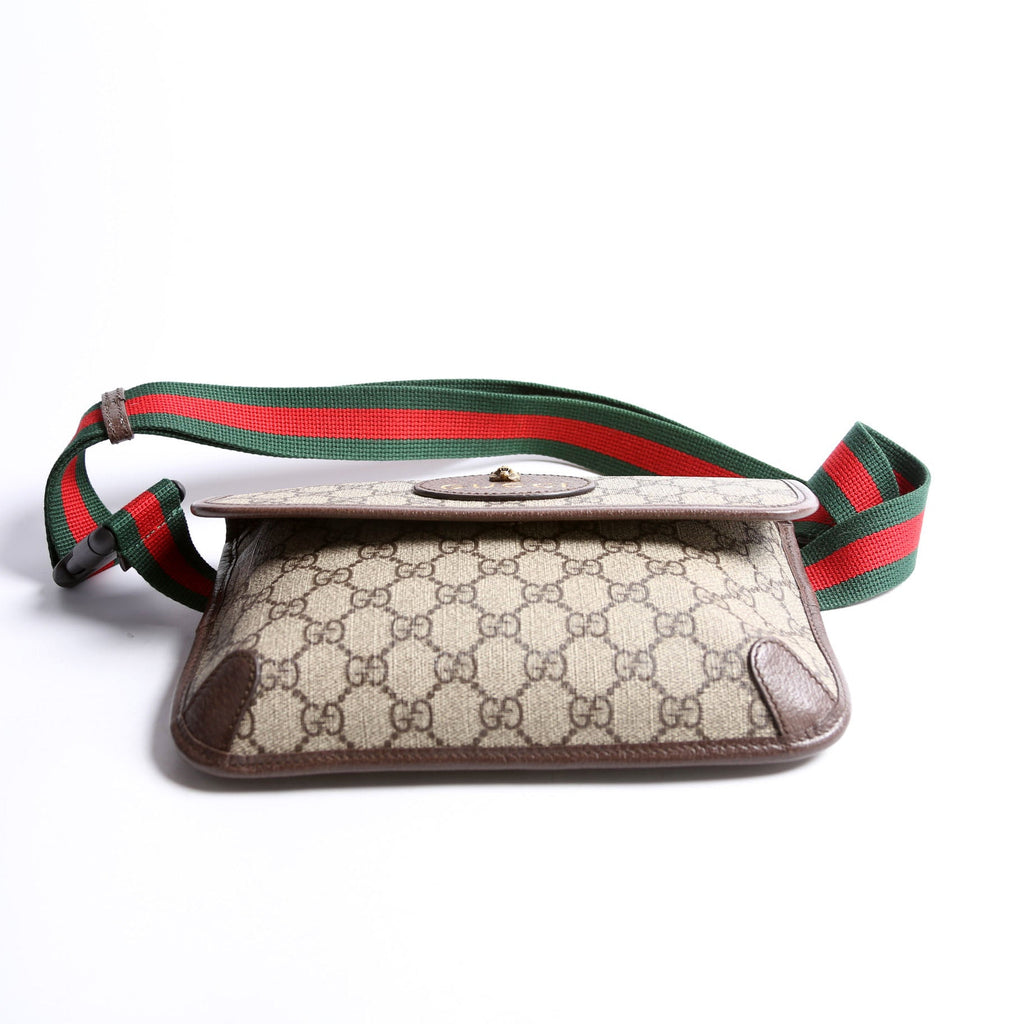 493930 GG Supreme Neo Web Belt Bag Brown