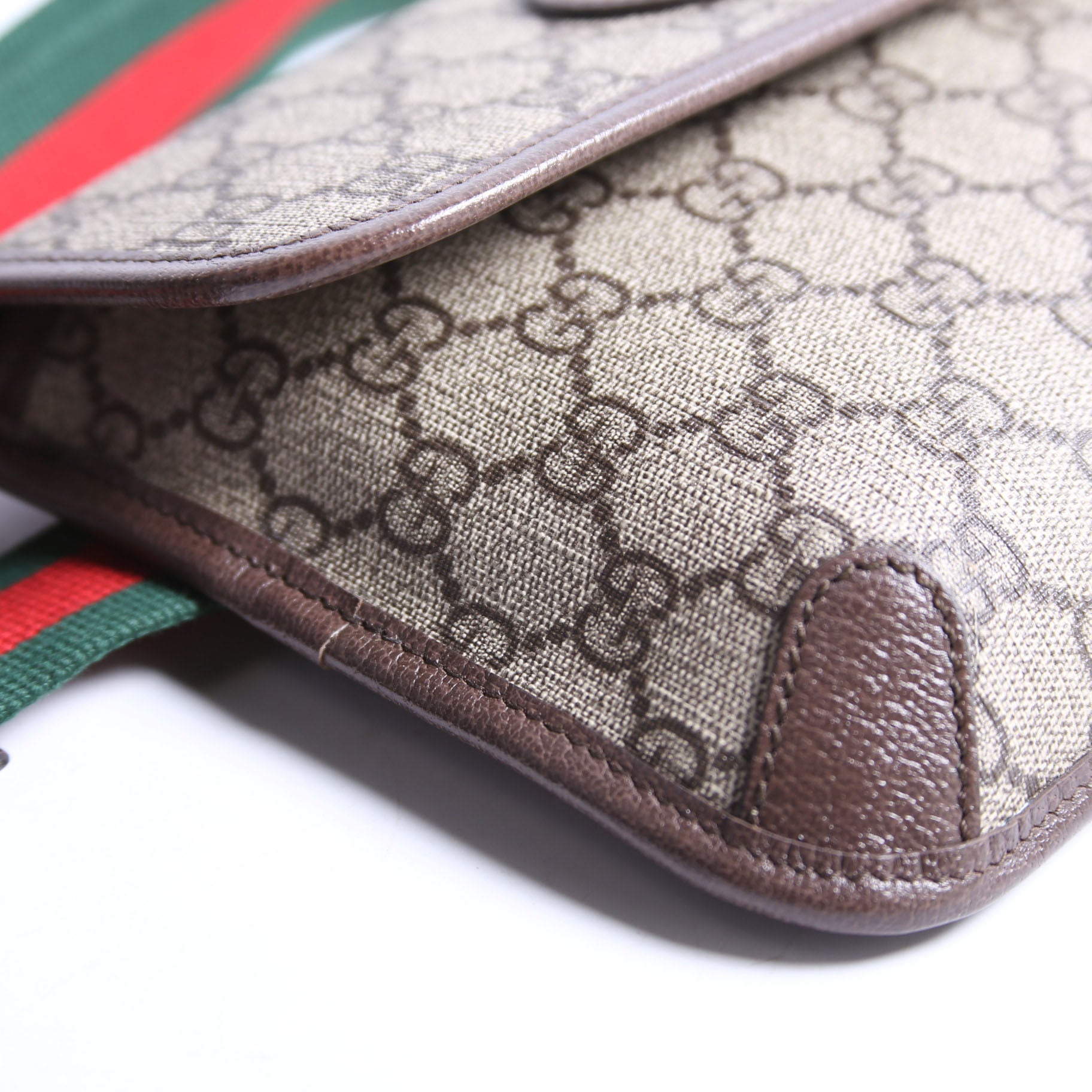 493930 GG Supreme Neo Web Belt Bag Brown