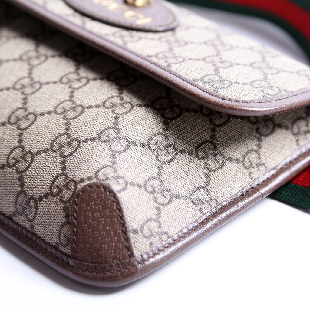 493930 GG Supreme Neo Web Belt Bag Brown
