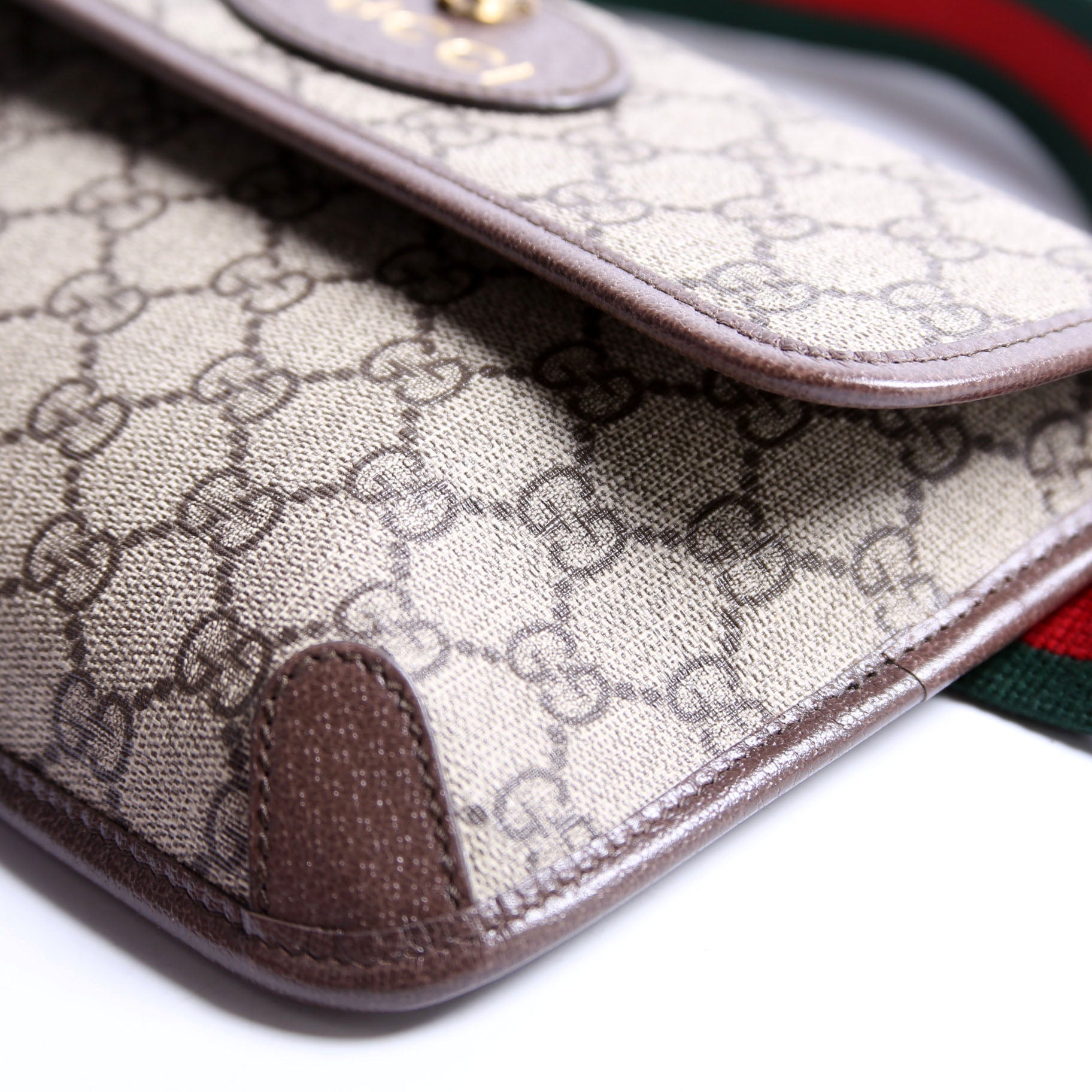 493930 GG Supreme Neo Web Belt Bag Brown