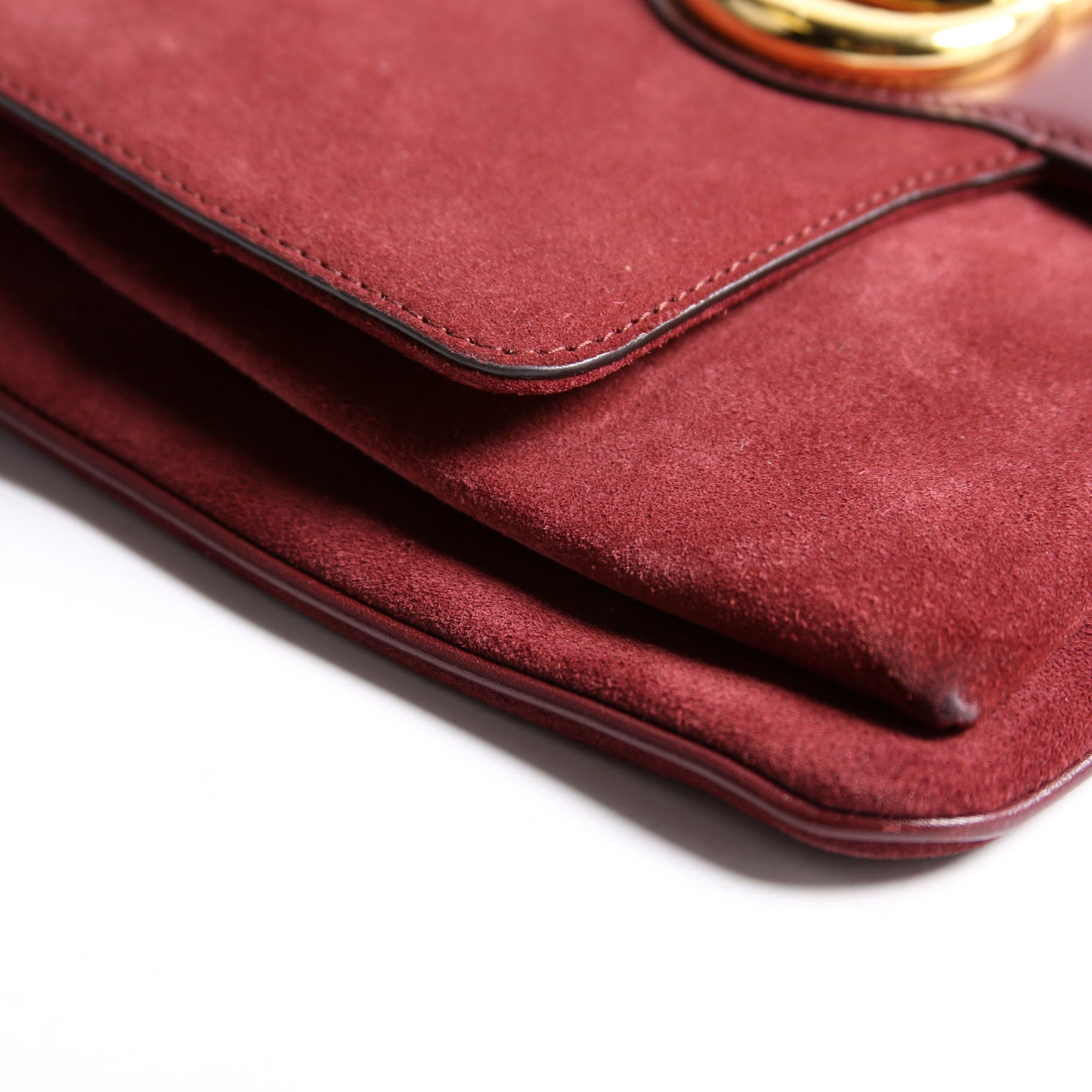 Gucci 550126 Arli Flap Medium Suede Burgundy