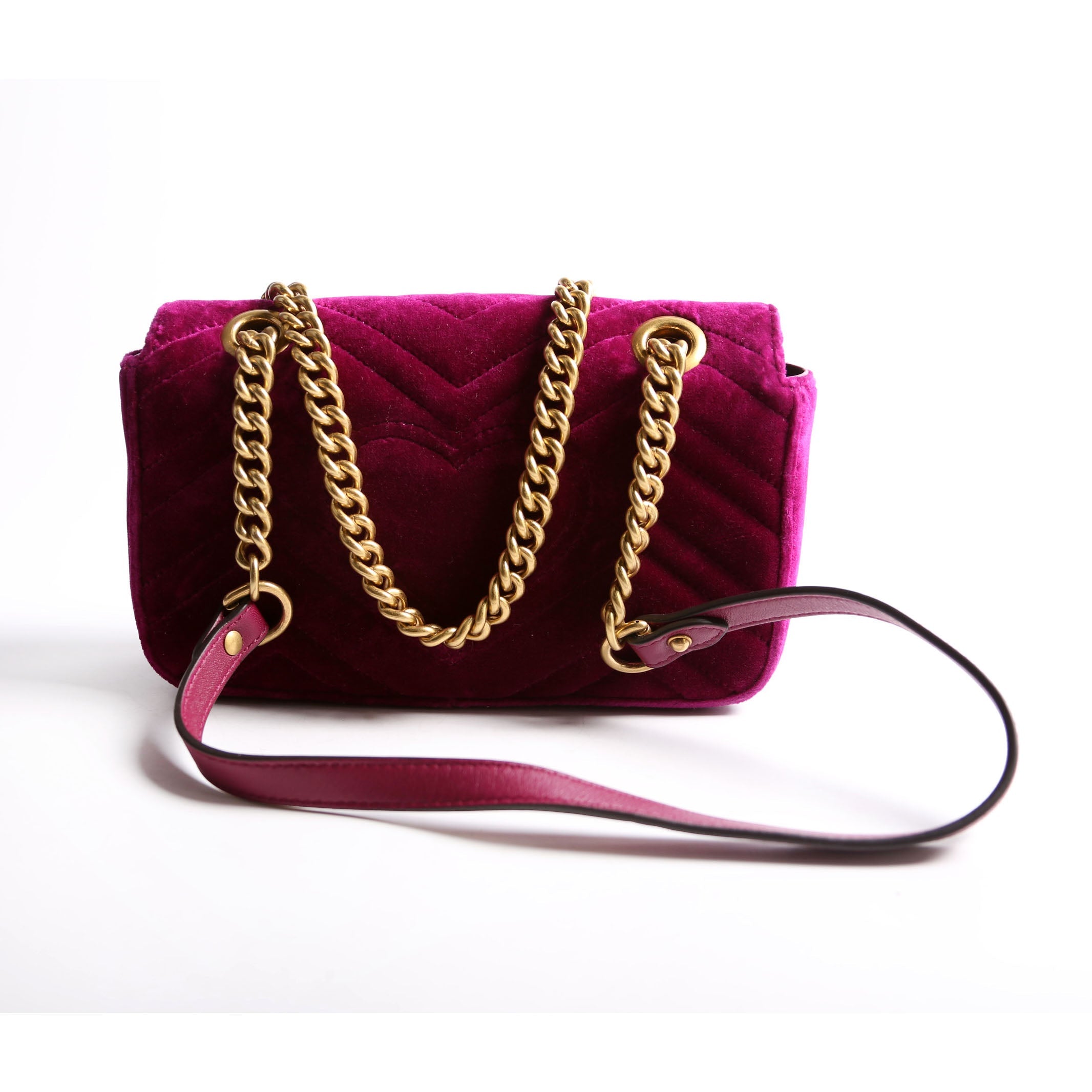 446744 Marmont Velvet Shoulder Mini Flap Purple