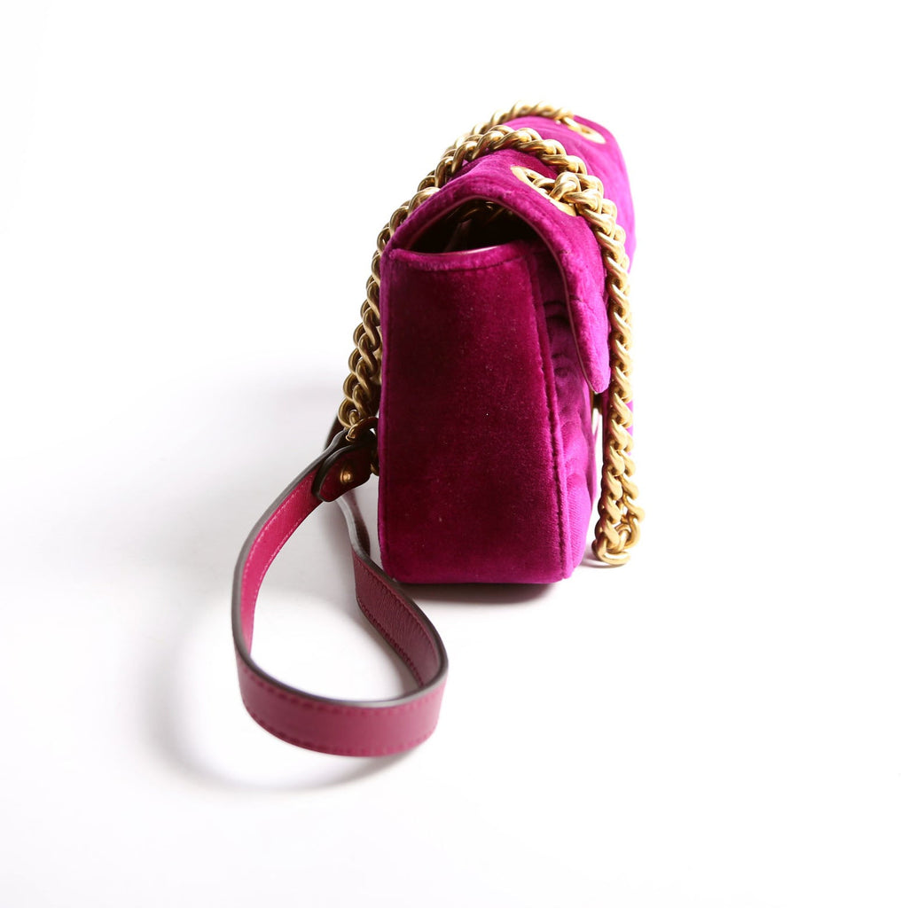 446744 Marmont Velvet Shoulder Mini Flap Purple