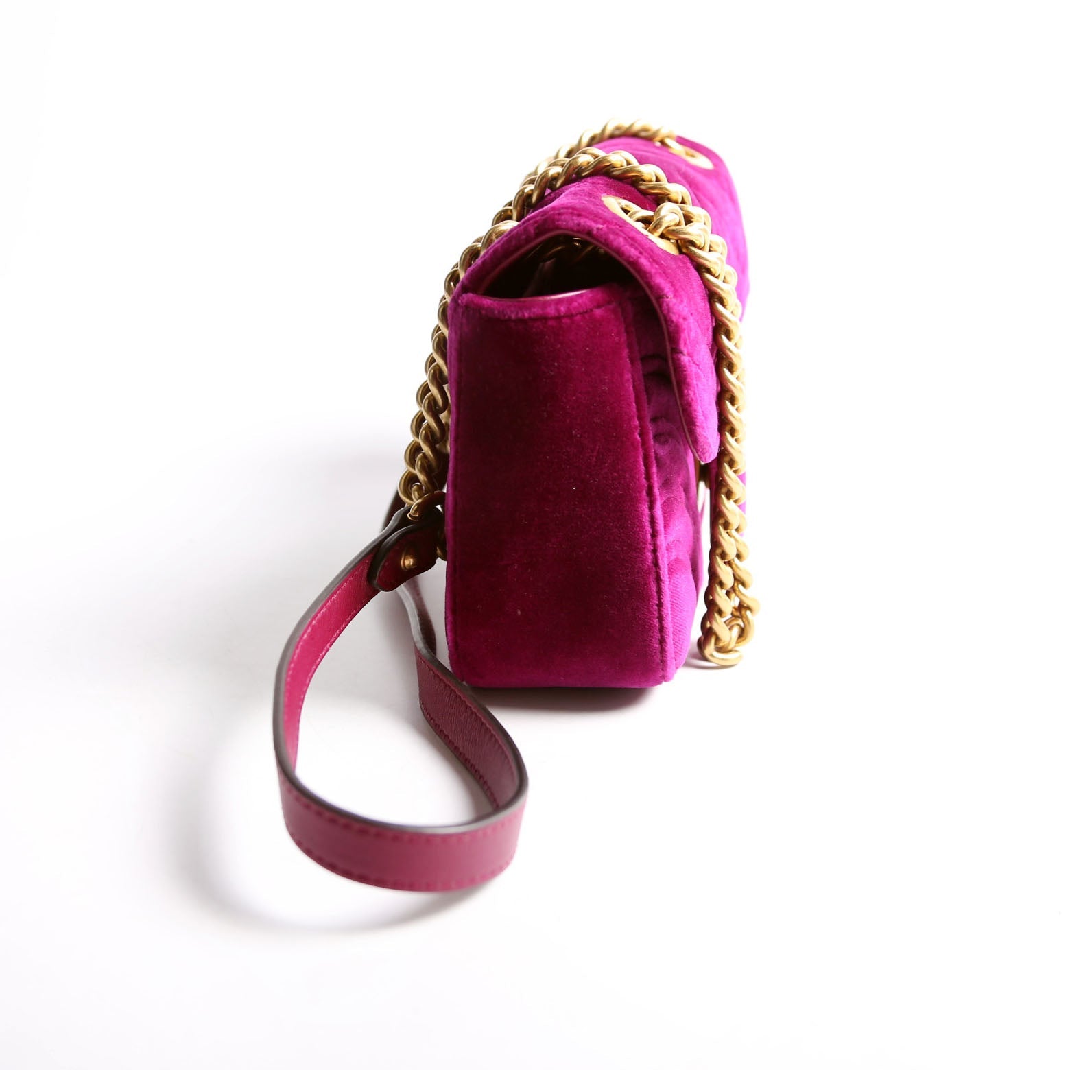 446744 Marmont Velvet Shoulder Mini Flap Purple