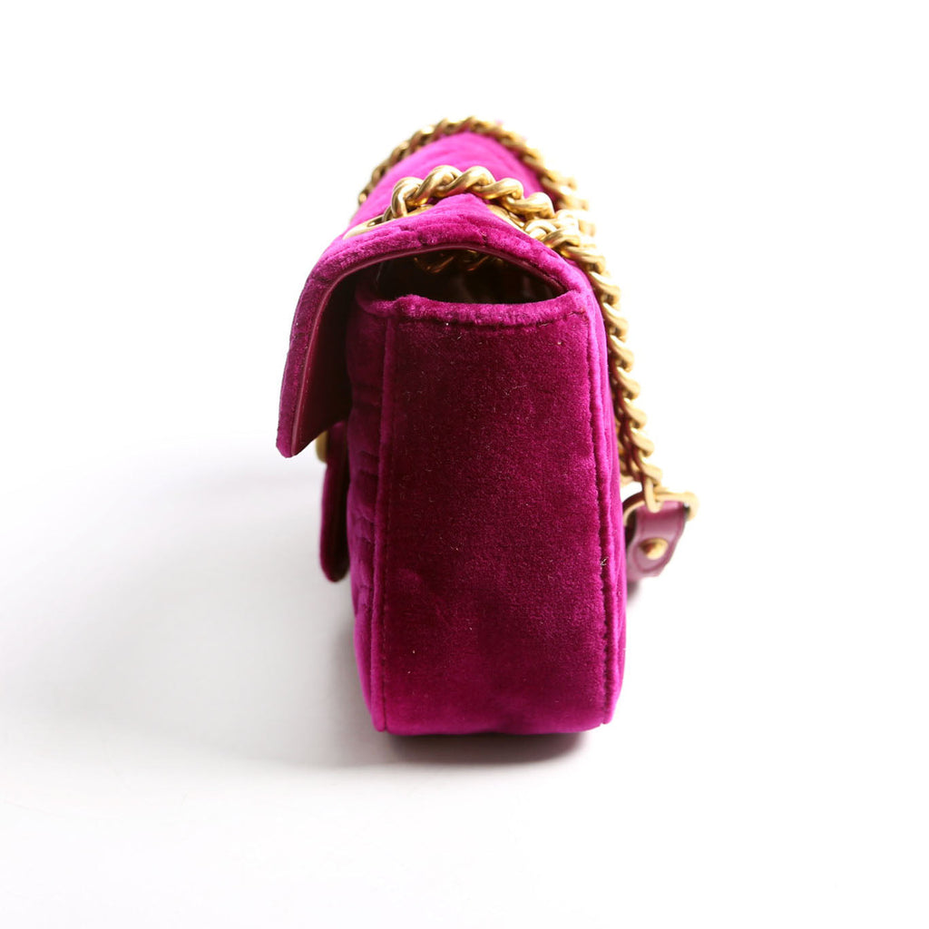 446744 Marmont Velvet Shoulder Mini Flap Purple