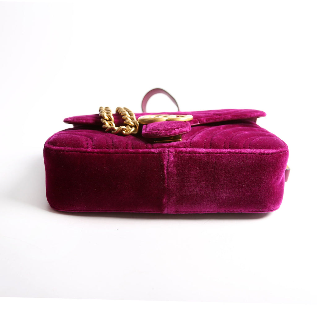 446744 Marmont Velvet Shoulder Mini Flap Purple