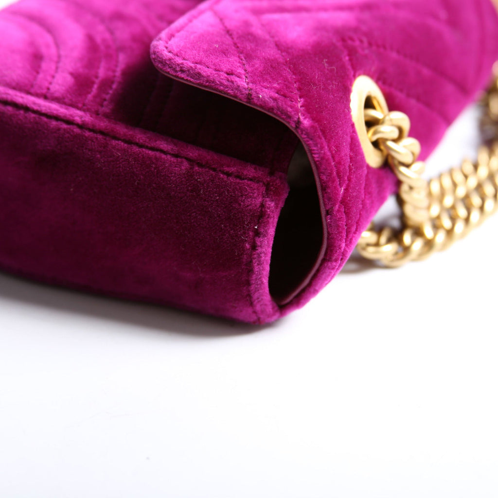 446744 Marmont Velvet Shoulder Mini Flap Purple