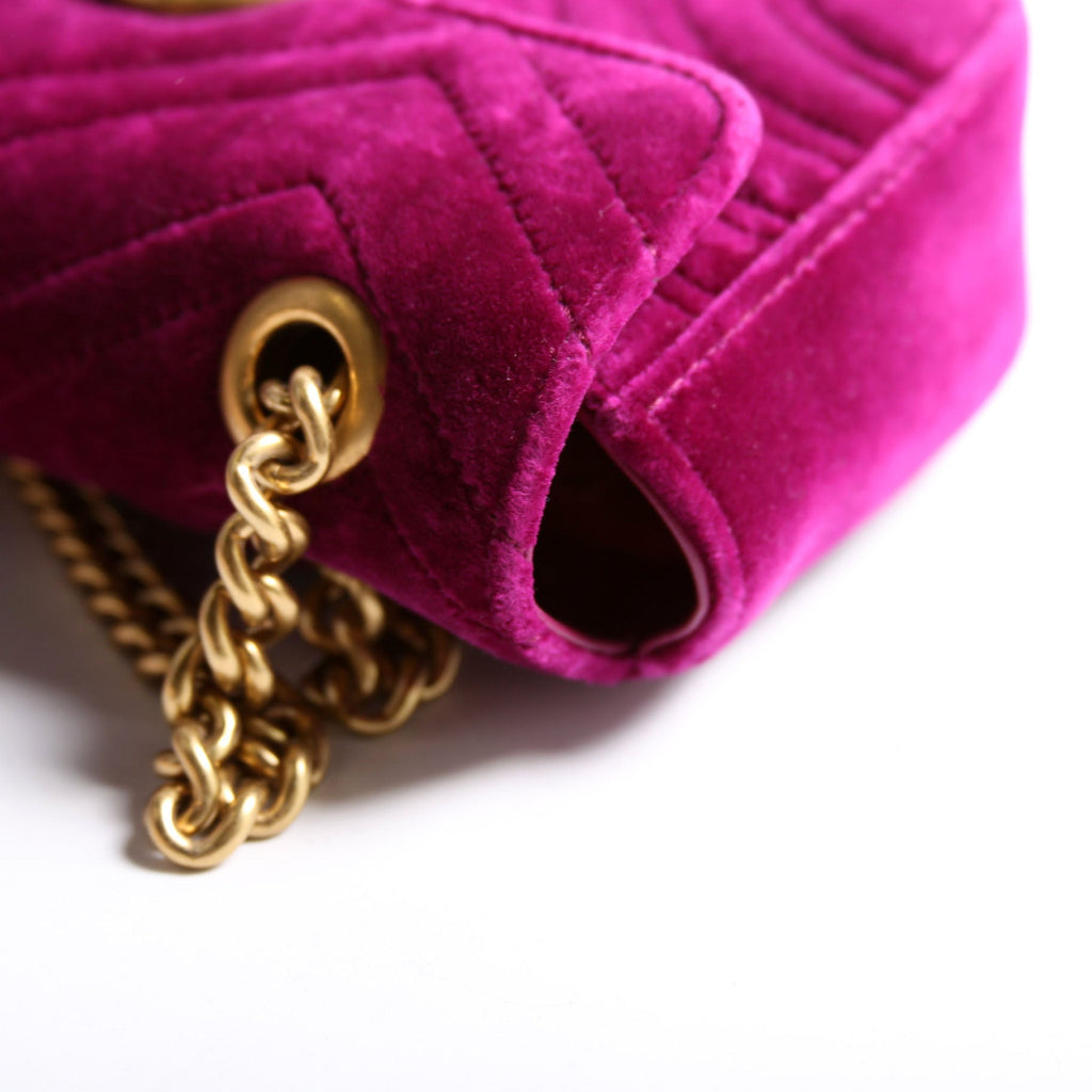 446744 Marmont Velvet Shoulder Mini Flap Purple