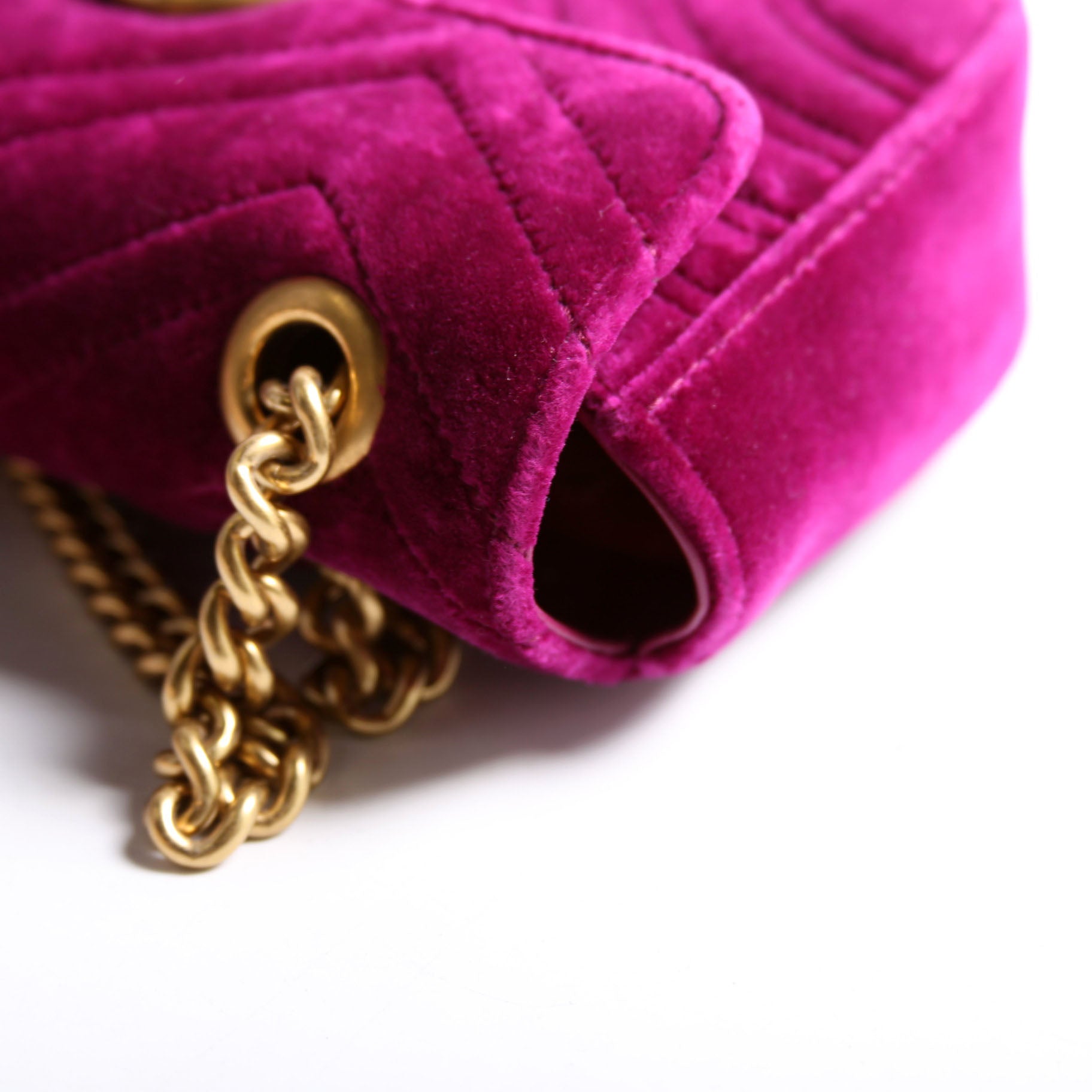 446744 Marmont Velvet Shoulder Mini Flap Purple