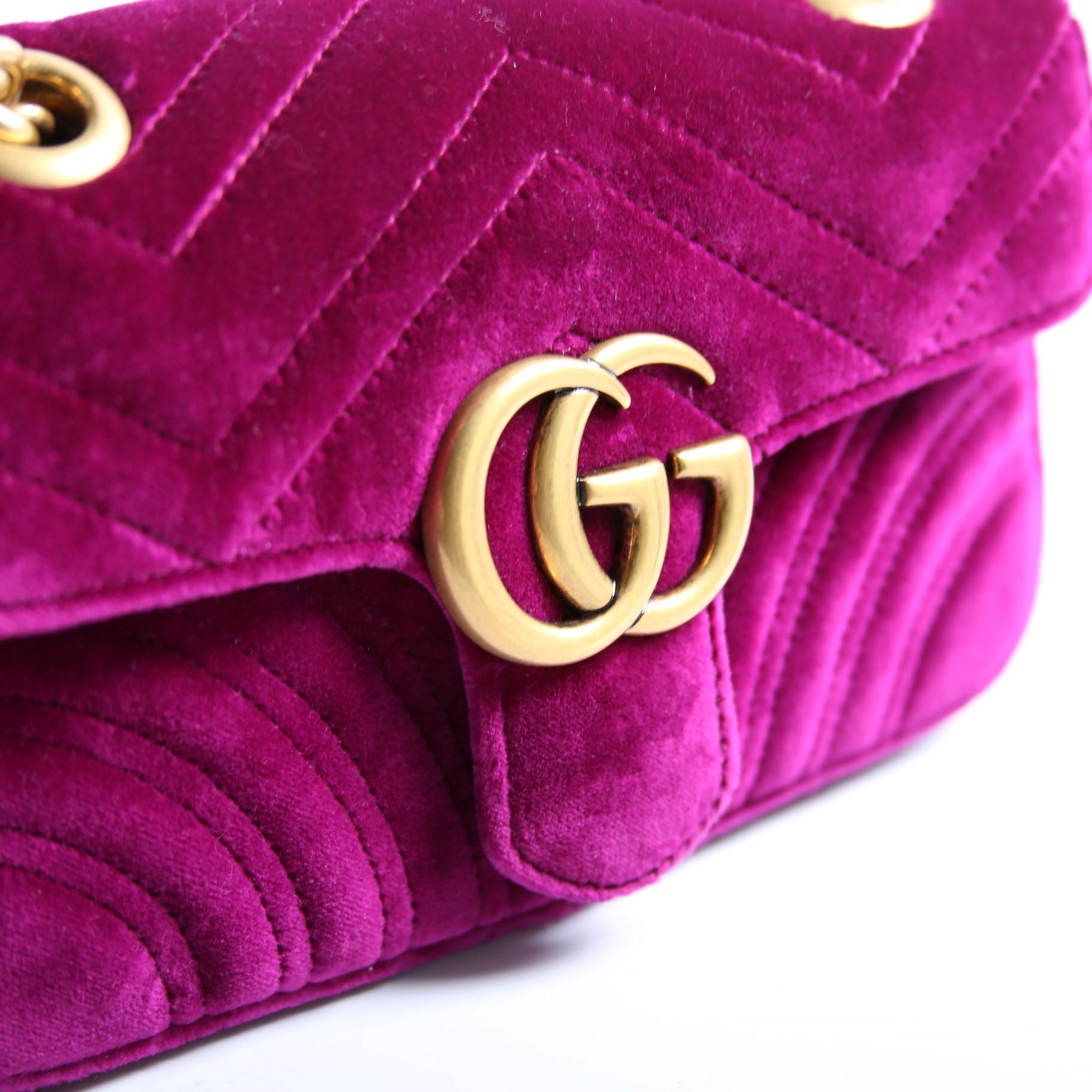 446744 Marmont Velvet Shoulder Mini Flap Purple