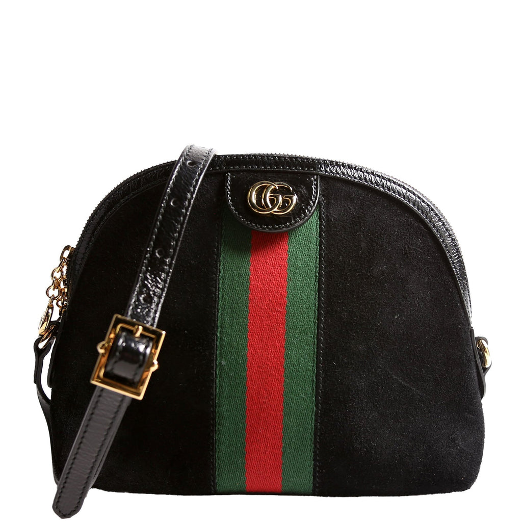 499621 Ophidia GG Suede Xbody Back/Red/Green