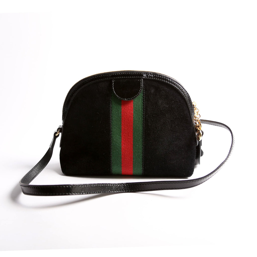 499621 Ophidia GG Suede Xbody Back/Red/Green
