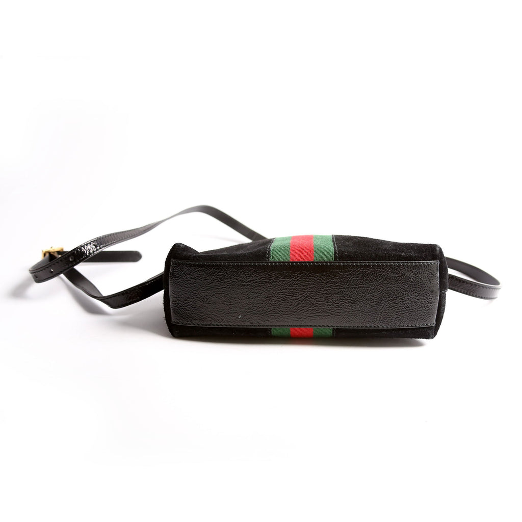 499621 Ophidia GG Suede Xbody Back/Red/Green