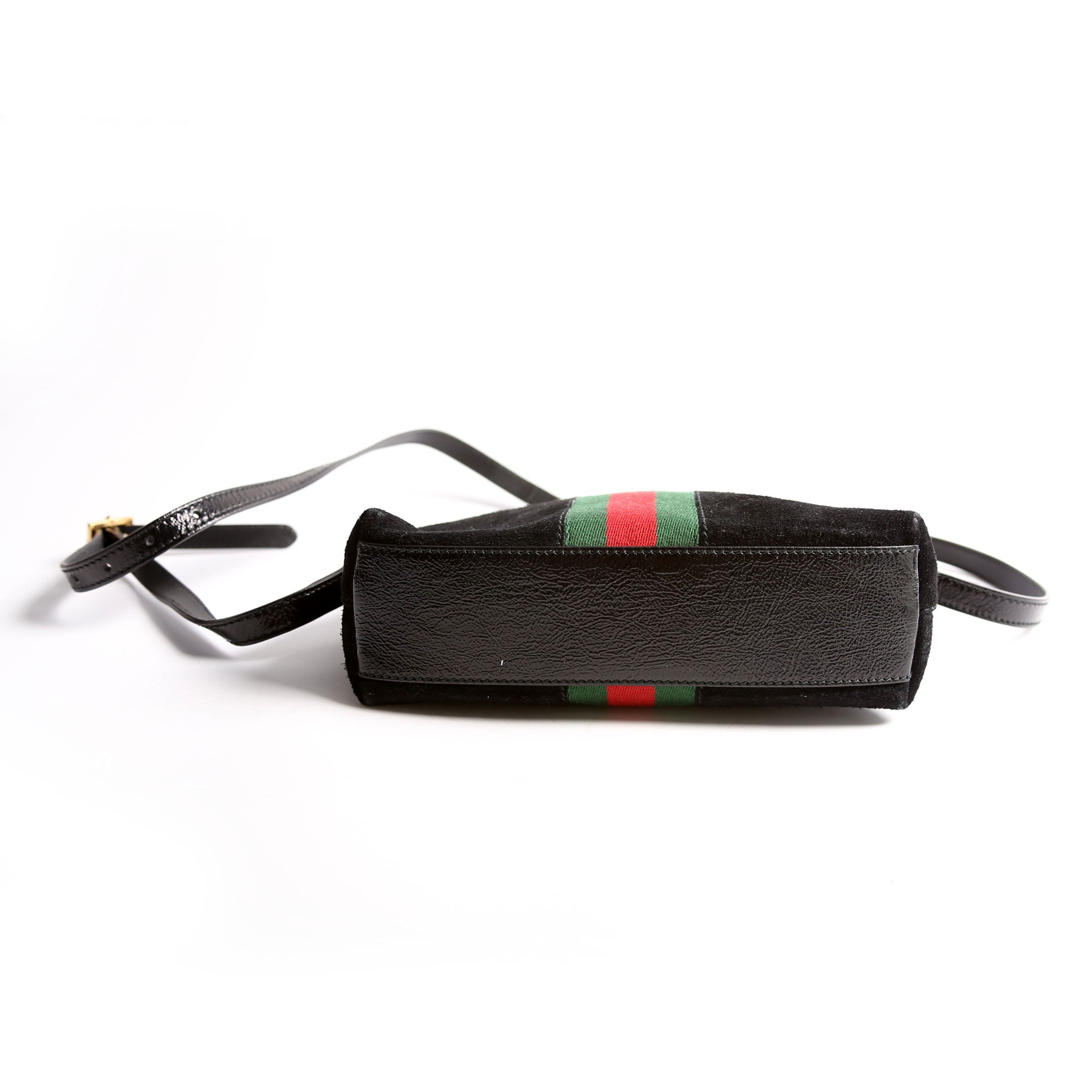 499621 Ophidia GG Suede Xbody Back/Red/Green