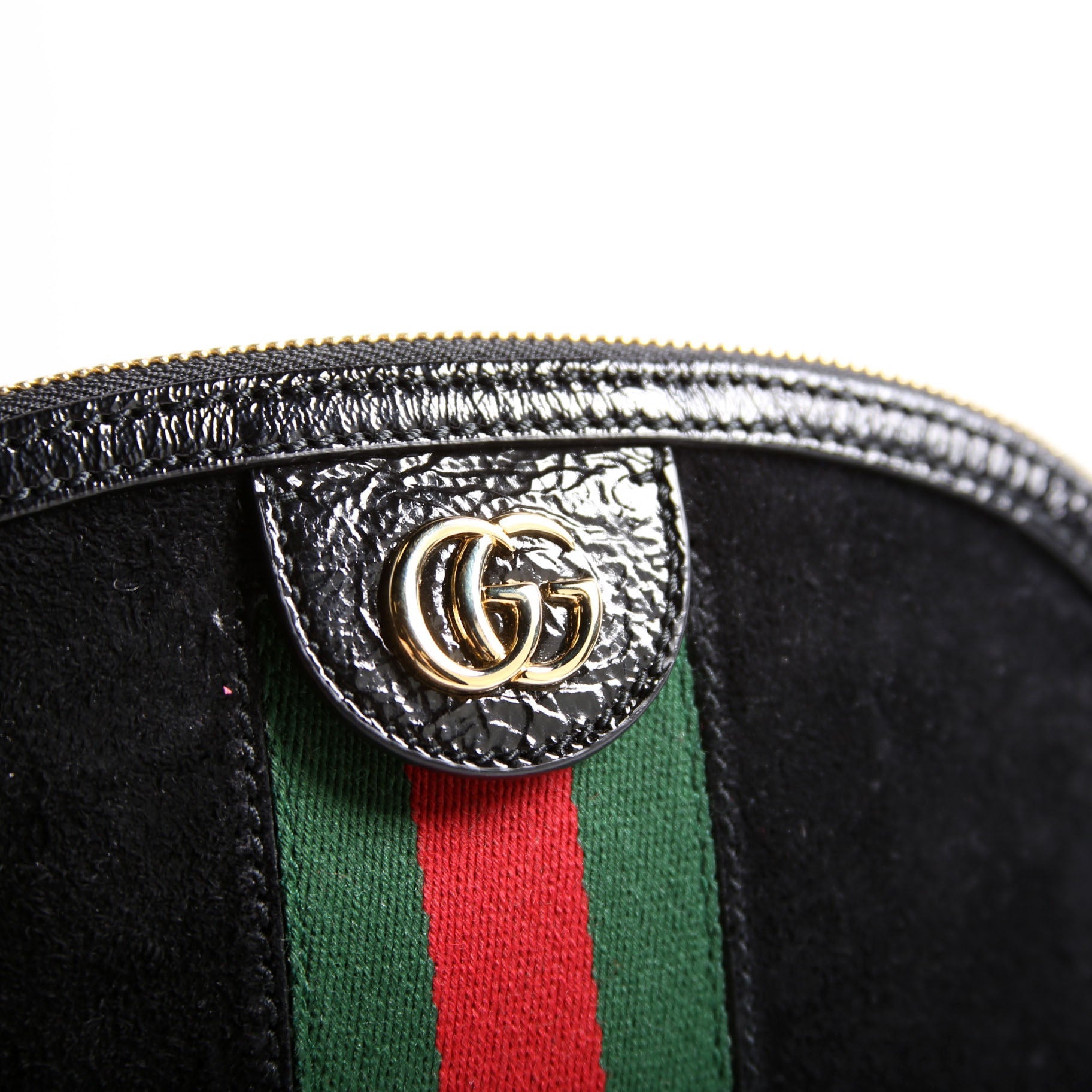 499621 Ophidia GG Suede Xbody Back/Red/Green