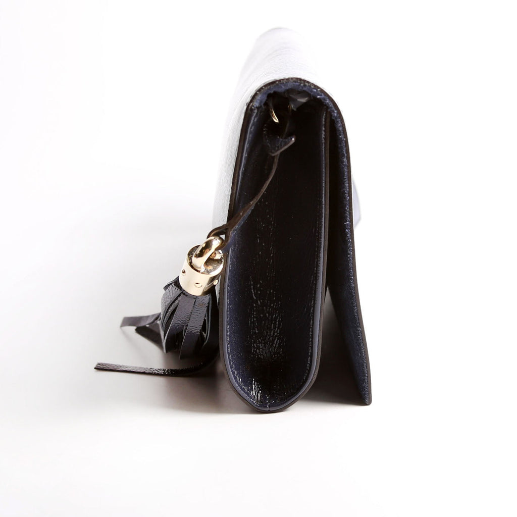 336753 Soho Patent Leather Clutch Blue