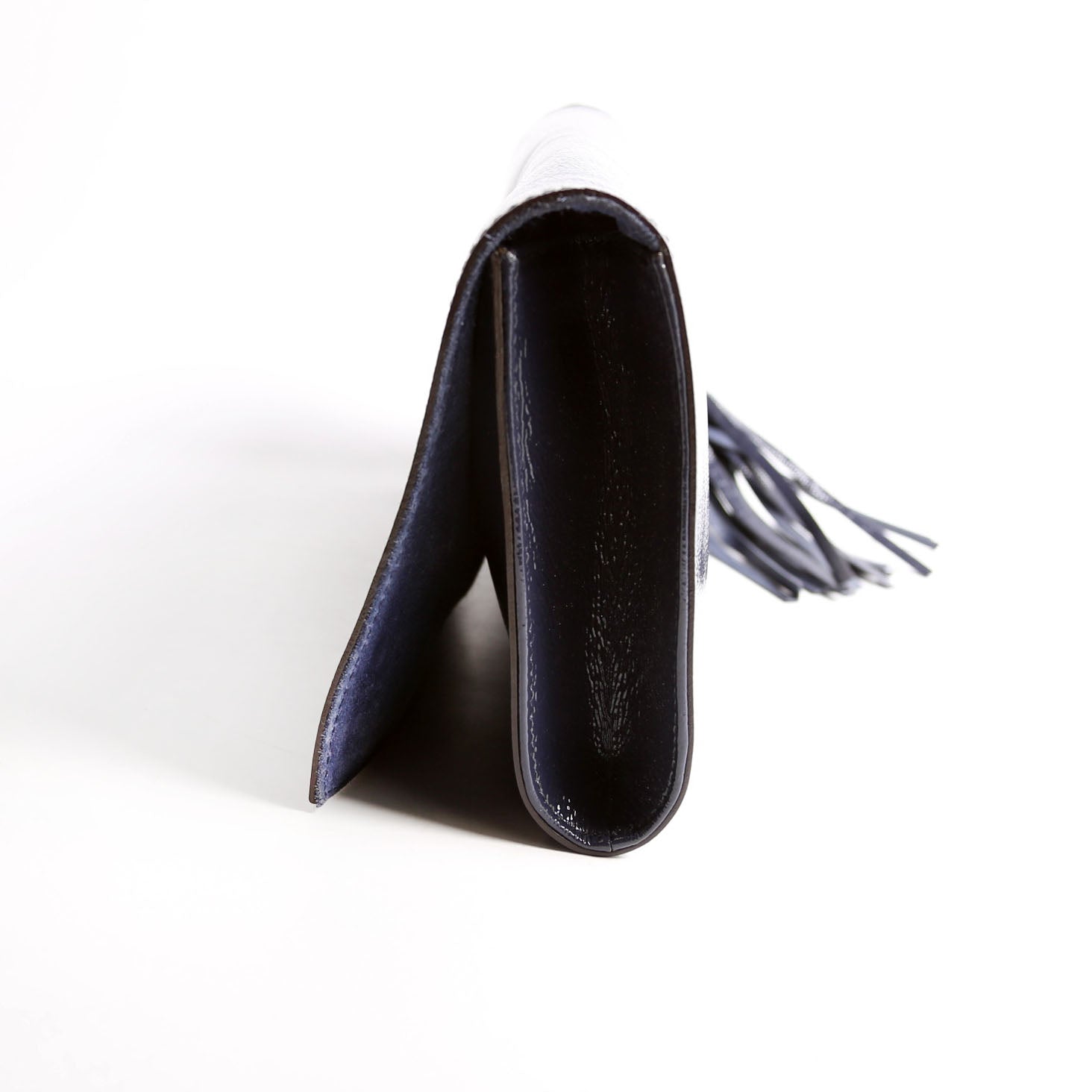 336753 Soho Patent Leather Clutch Blue