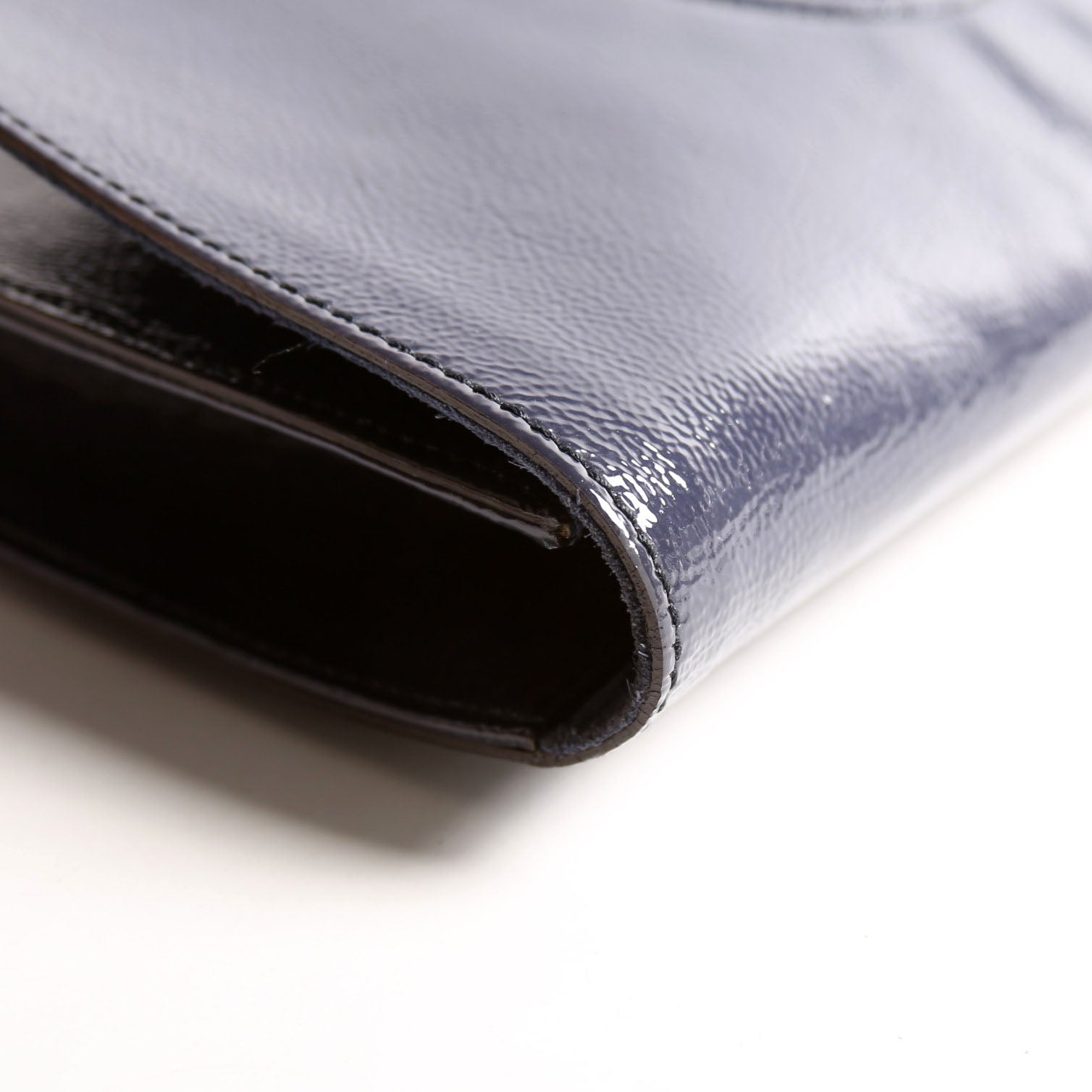 336753 Soho Patent Leather Clutch Blue