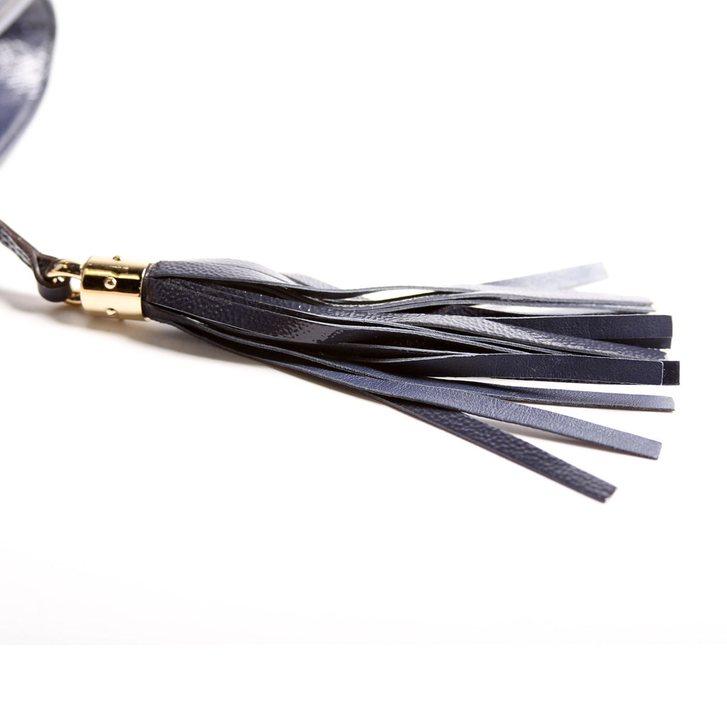 336753 Soho Patent Leather Clutch Blue