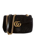 Gucci 443497 Marmont Shoulder Velvet Small Flap Black