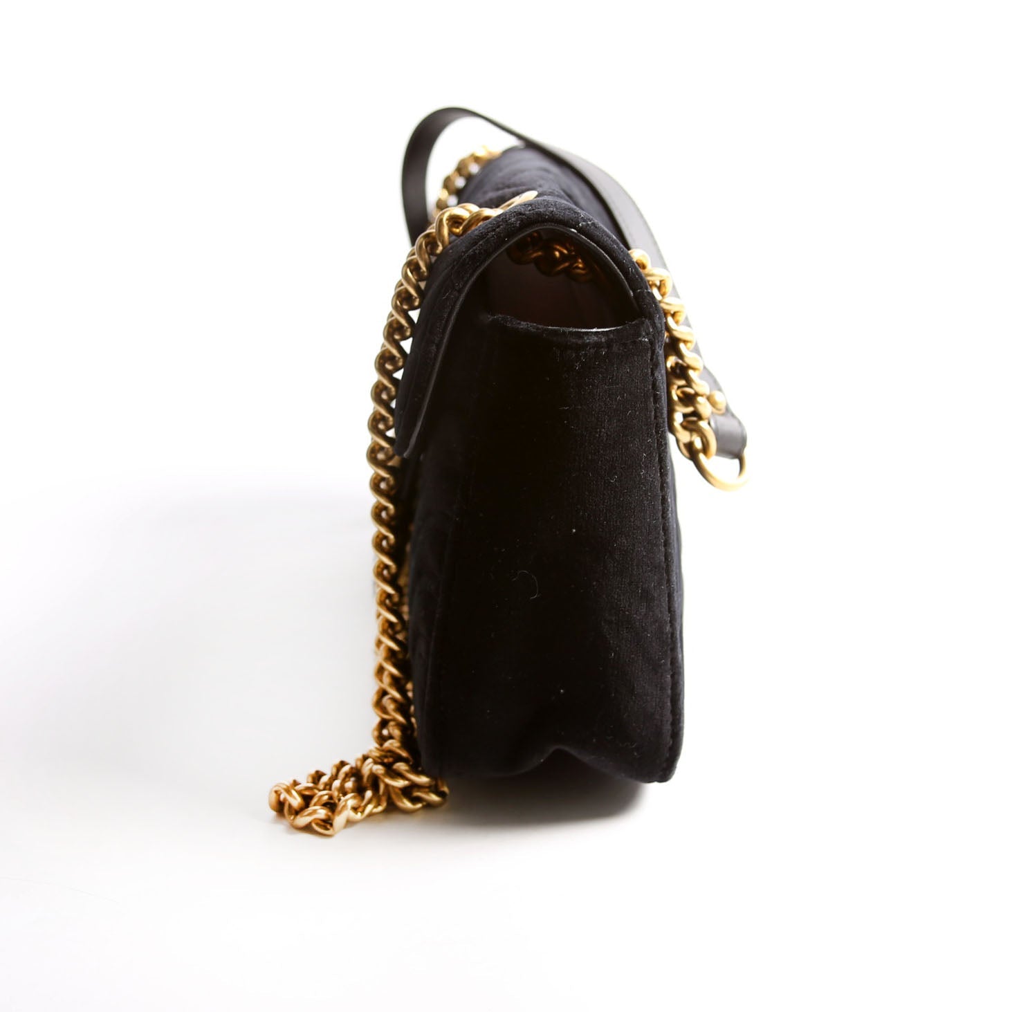 Gucci 443497 Marmont Shoulder Velvet Small Flap Black